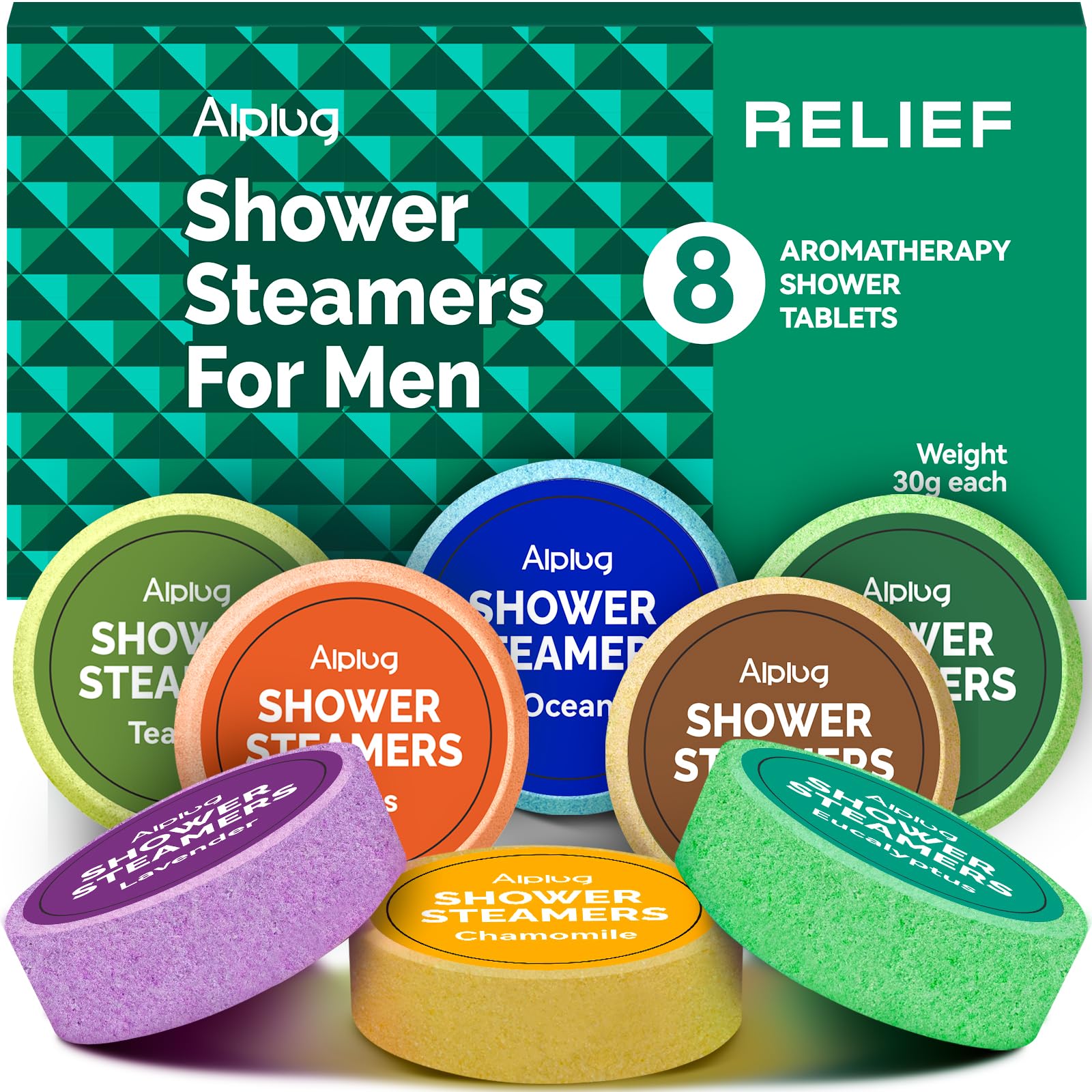 Shower Steamers for Men - 8 Pack Shower Bombs Aromatherapy with Essential Oils, Christmas Gift for Men 2026, Mens Stocking Stuffers, Gifts for Young Mens, Relax Gifts for Husband Boyfriend Dad