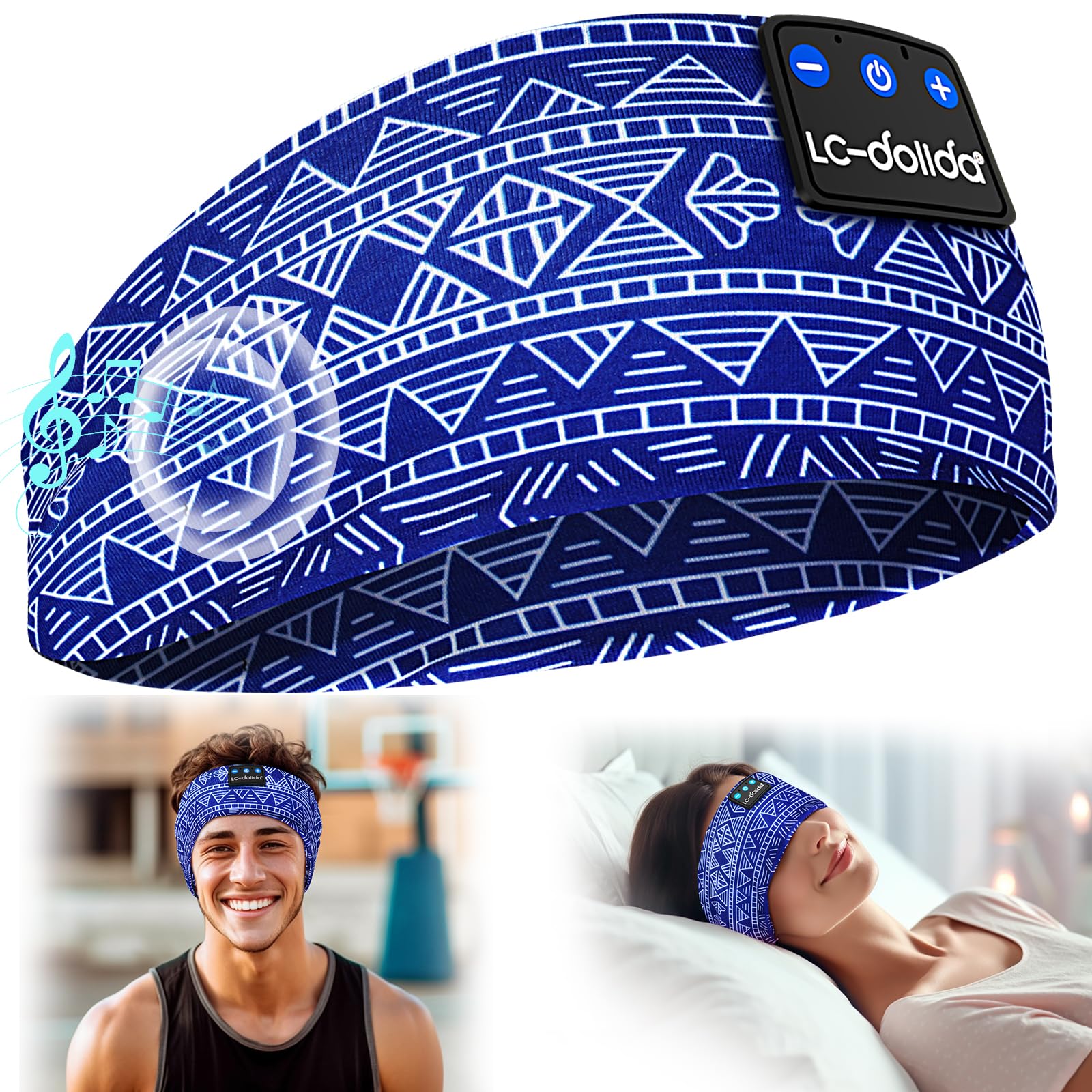 LC-dolida オーバーヘッドホン ヘッドバンドヘッドホン 睡眠用 ヘッドバンド Bluetooth5.4 ヘッドフォン スリープ ワイヤレス イヤホン スポーツ 柔らかい 吸汗速乾性 HiFiサウンド 防音イヤーマフ iPhone&Android対応 技術適合証明済 寝ホン ヘアバンド メンズ レディース 女の子 男の子に対応 紺青
