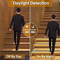Vista 2 de KMG-3233 - Kit de iluminación LED inteligente para escaleras con movimiento activado, tira de luz LED cortable de 40 pulgadas para luces LED