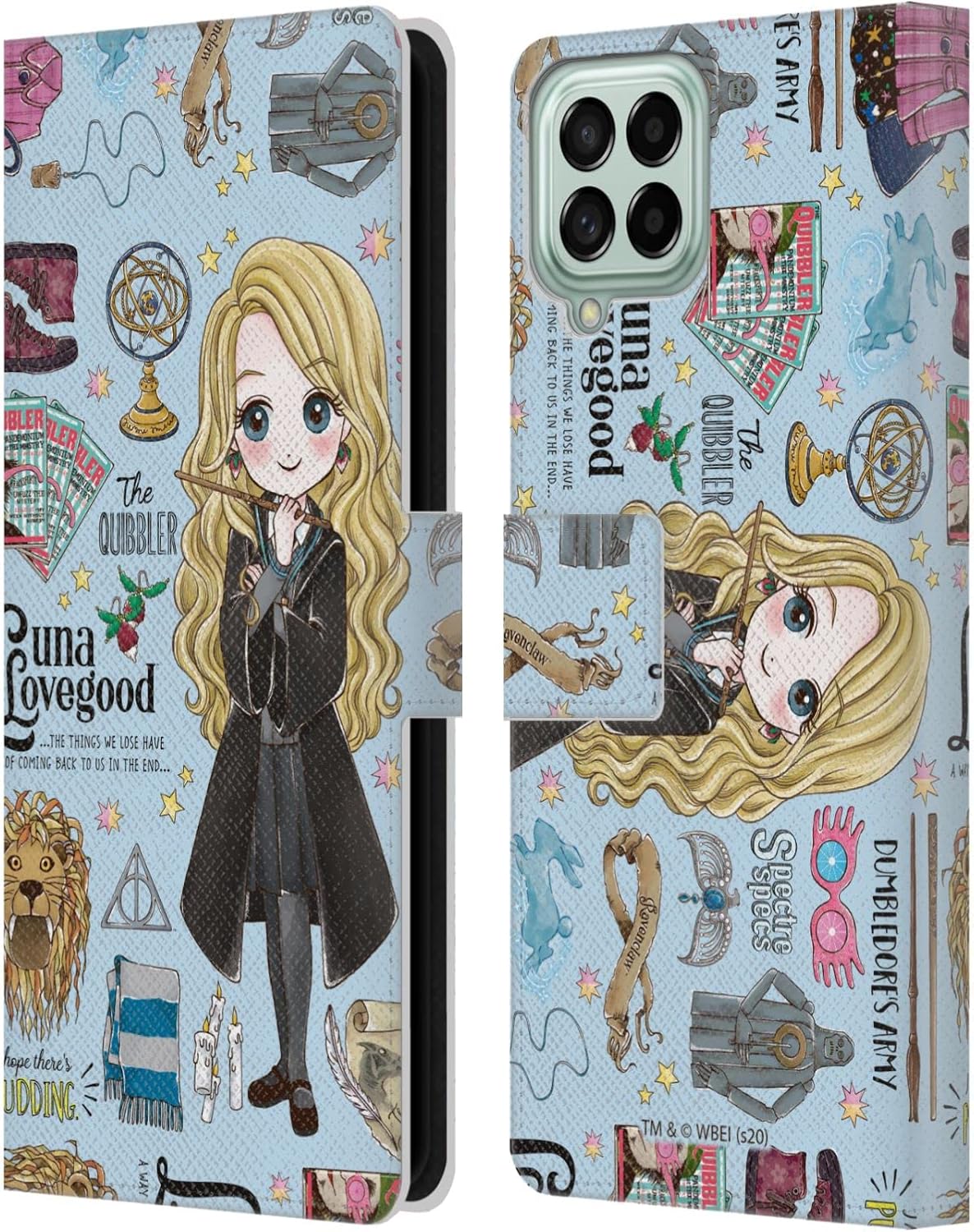 Head Case Designs Officially Licensed Harry Potter Luna Pattern Deathly Hallows XXXVII Leather Wallet Case Compatible with Samsung Galaxy M53 (2022)