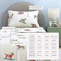 Vista 14 de Great Bay Home Christmas Flannel Sheet Set Full Size - 100% Turkish Cotton, Double-Brushed, Winter Bed Sheets - Ultra-Soft, Cozy, 4-Piece Holiday