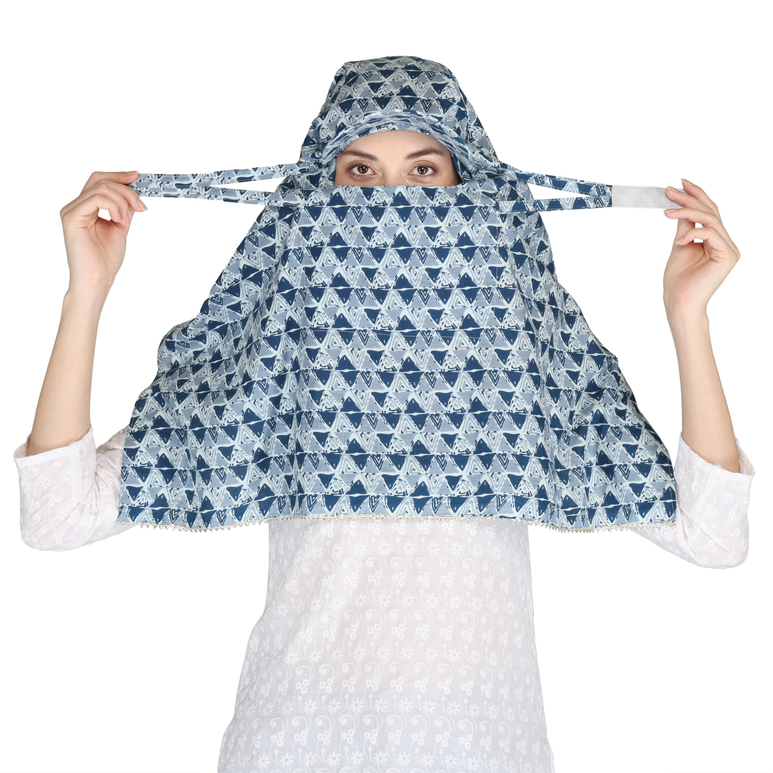 Women's Instant Scarf Mask | Scarf for Women Stylish | Scarf Mask for Women | Scarf for Daily Use | Anti Pollution Sun Protection Head Hair Face Full Safety Mask for Girls Black-image-4