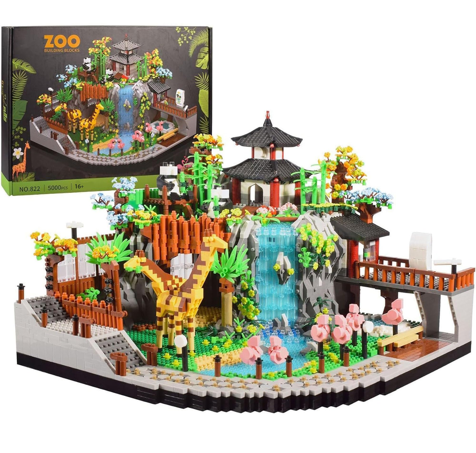 Zoo Micro Building Block Kit, 5000 PCS Zoo Architecture Building Model Set, Modular House Architecture Micro Brick Kit, Mini Block Not Compatible with Main Brands, Gift for Adults and Teens