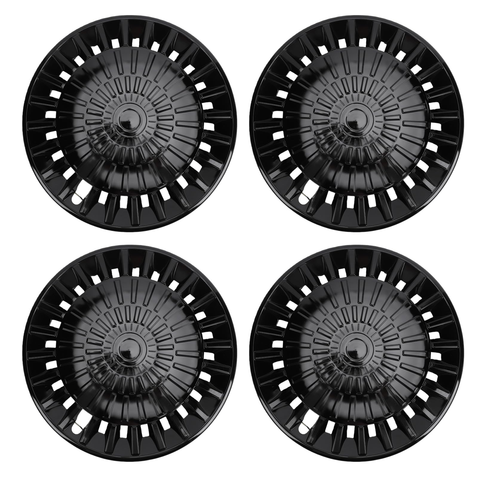 Aramox Piasta 500, Akcesoria do Osłon kół z ABS, 15-calowe Kołpaki R15 do Felg Stalowych, Konstrukcja Zatrzaskowa Pasuje V40, 208 i Innych (BLACK)