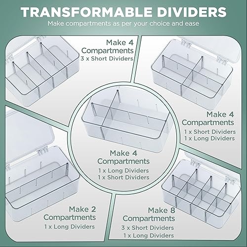 Miniatura 3 de Utopia Home - Organizador de bolsas de té con tapas, (1 unidad) Caja de almacenamiento transparente para despensa - Organizadores de partición
