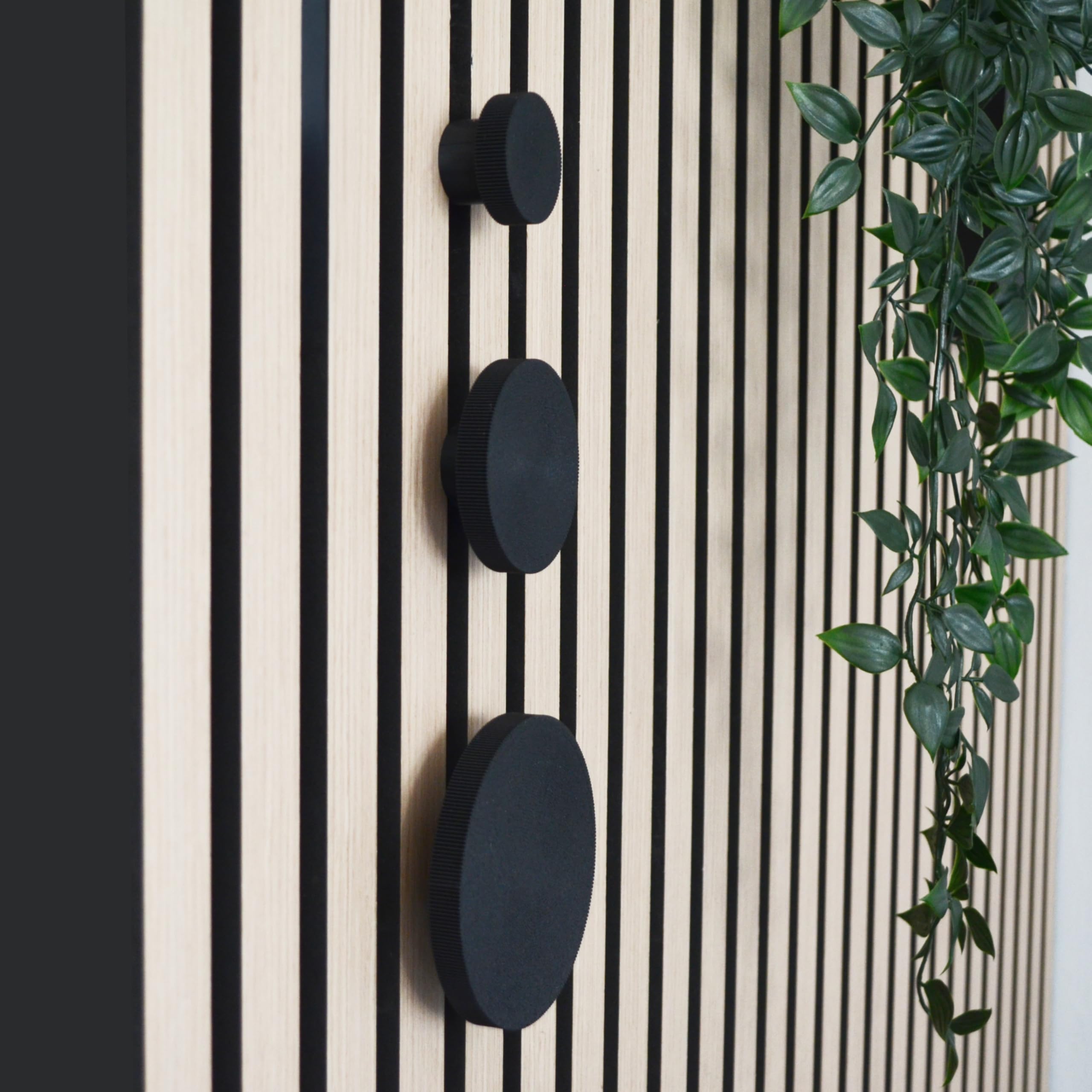 Generisch Runde Haken [ROUND] ohne bohren Akustikpaneele - flexibel montierbar - Haken - Garderobe - Kleiderhaken - Wandpaneele - Garderobenhaken (Set (S/M/L), 3)