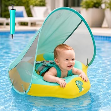 Baby Pool Float with Canopy, Baby Swimming Float for 6-36 Months