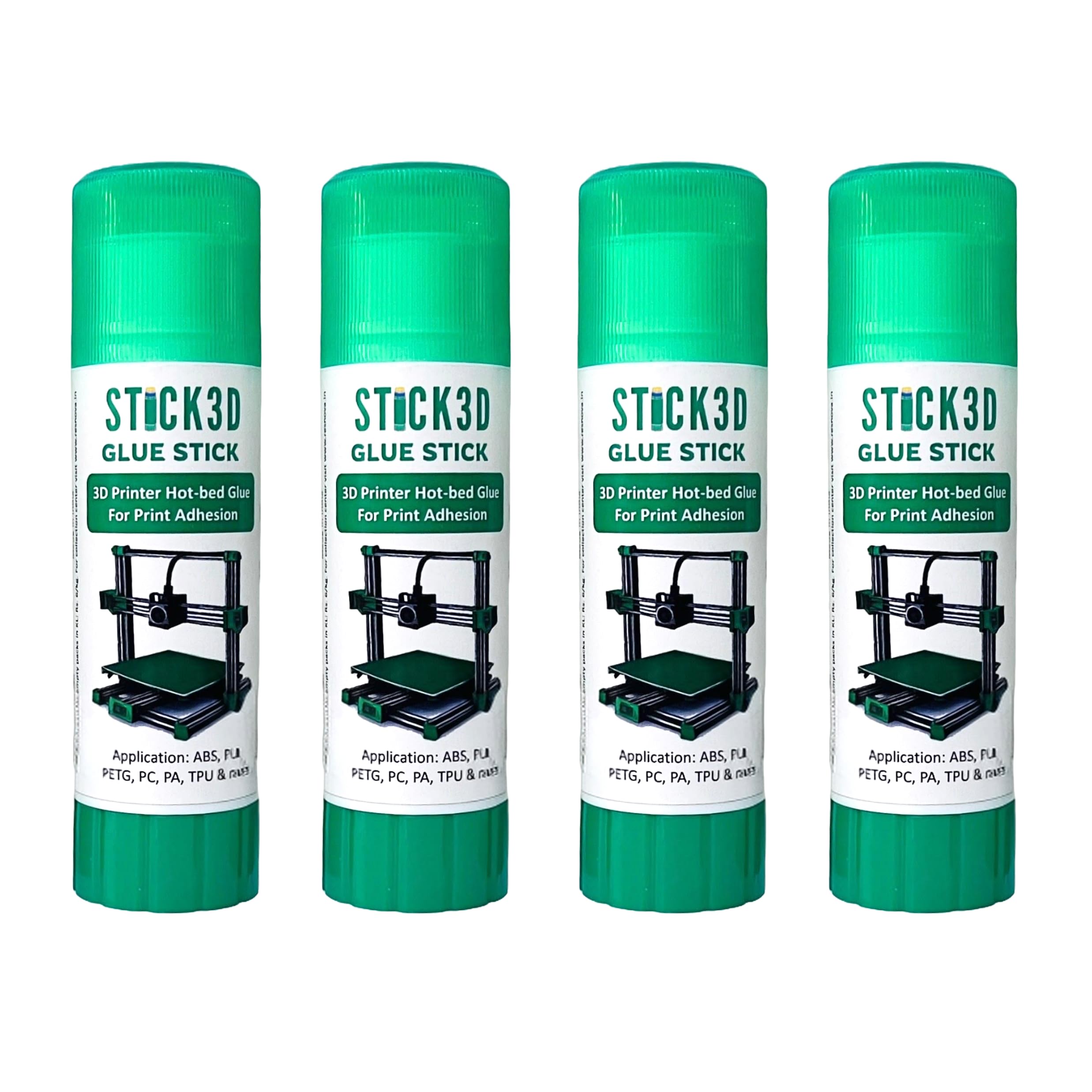 STICK3D - 3D Printer Glue Stick | Hot Bed Glue | FDM Printer Bed Glue | For Filaments ABS, PLA, PETG, PC, PA, TPU & more | BUY 3 GET 1 FREE COMBO | Pack of 4 PVP Glue Sticks | (4 X 36 Grams)-image-21
