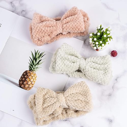 Miniatura 6 de Whaline Paquete de 6 diademas de spa con diseño de pelerina, diadema elástica para yoga, maquillaje, diadema suave y esponjosa, banda para el