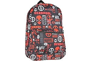 Marvel Deadpool Backpack: Merc with a Mouth Verbiage All Over Print