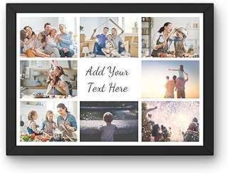 Personalised Photo Frame Poster – Add 8 Images & Custom Text – Choose Colour, Font Style – Multi Photo Collage Print | A4, A3, A2 Custom Poster Prints & Personalised Photo Gifts | L2BP