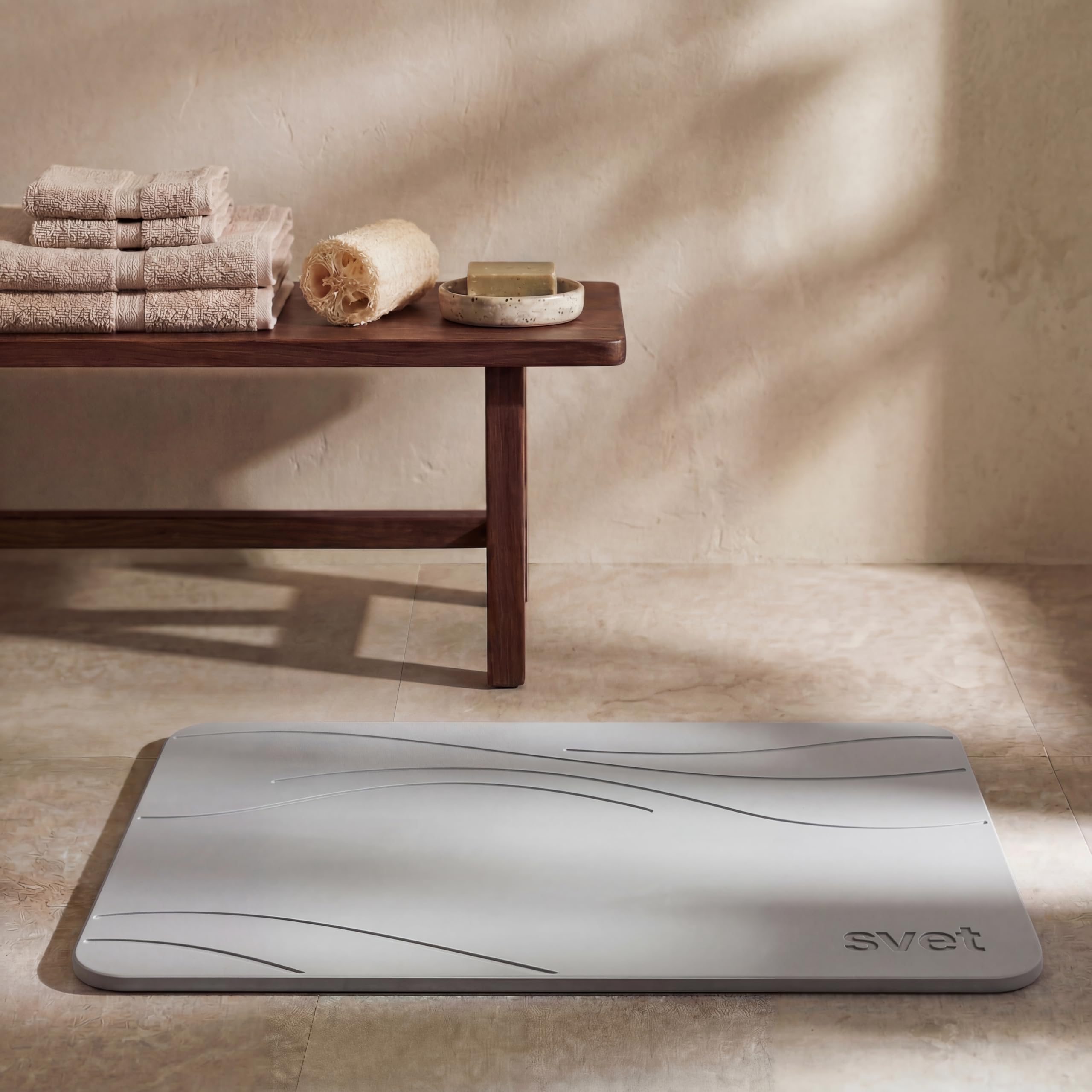 Svet - Alfombra Diatomita Baño - Secado Rápido y Ultra Absorbente, Antideslizante, Antibacteriana y Antihongos, Alfombrilla Baño Diatomita de Piedra. (Mármol Clásico) — view 26