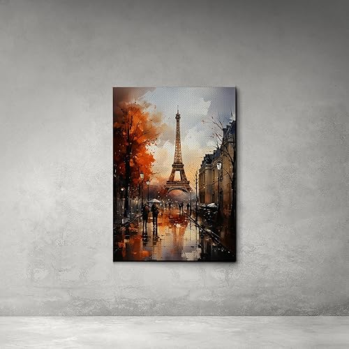 Miniatura 4 de Eiffel Tower painting, Eiffel Tower wall art, depiction of the Eiffel Tower at night in brilliance