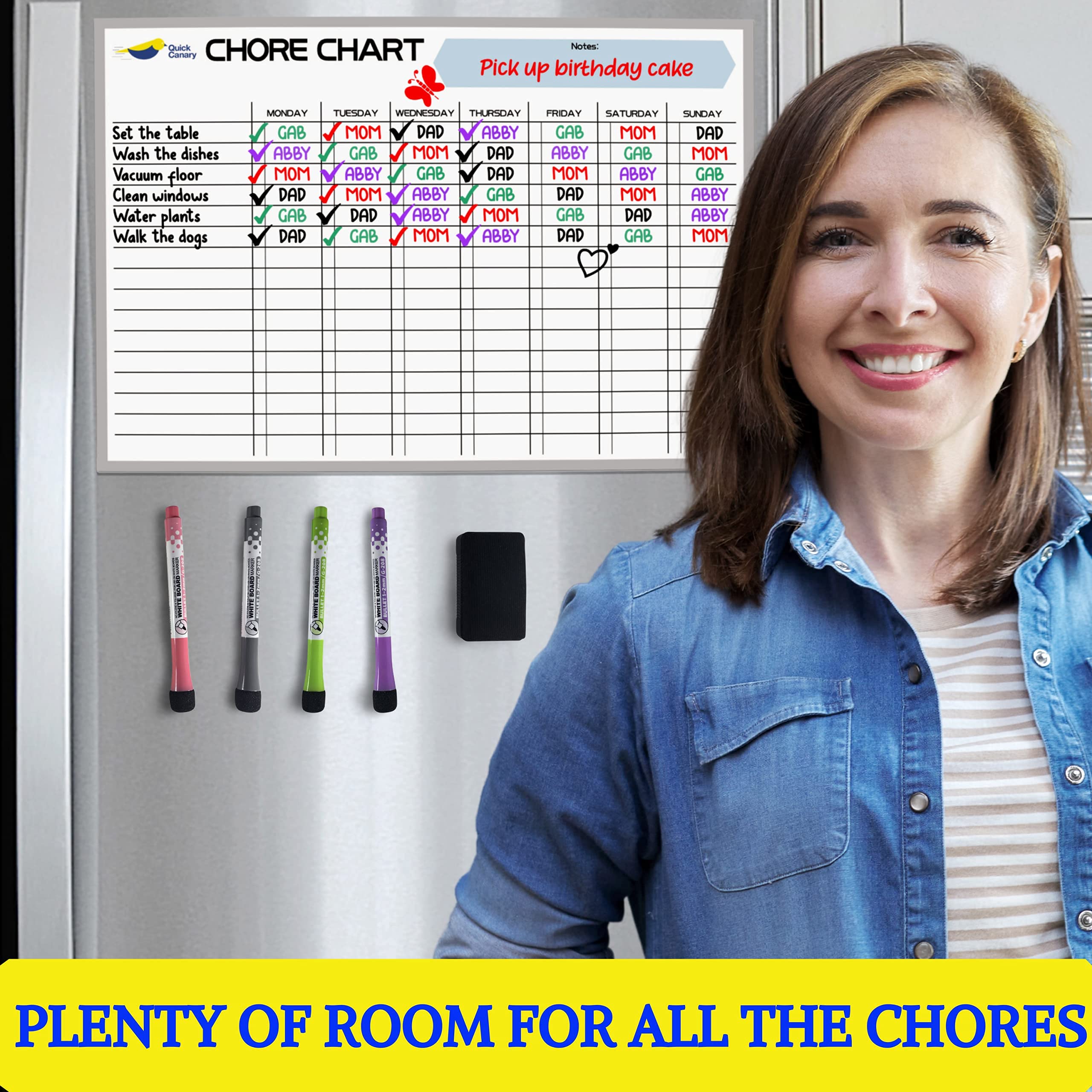 Magnetic Chore Chart for Kids– Perfect Size Dry Erase Board for ...