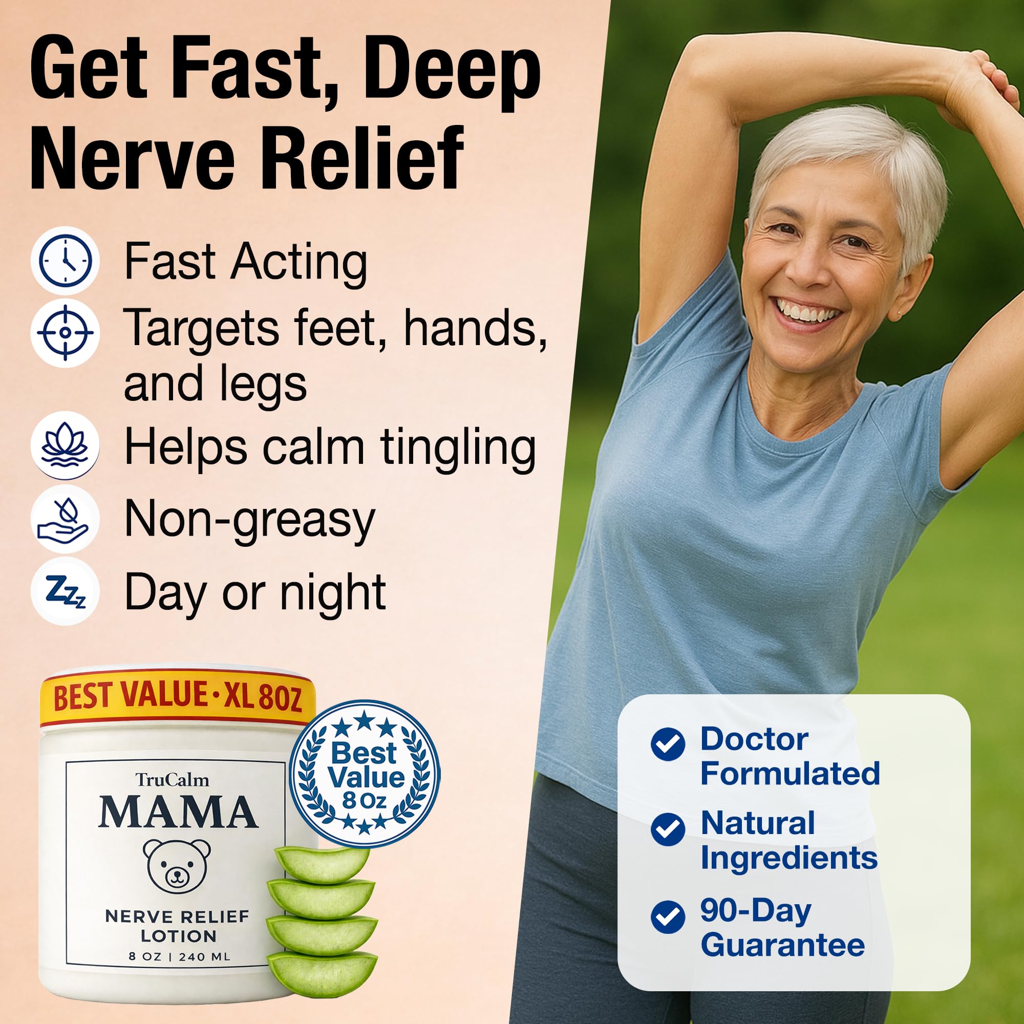 Mama Lotion – Neuropathy Nerve Relief Cream with Magnesium Chloride - Maximum Strength Comfort for Feet, Hands, Legs, Toes - Fast-Absorbing and Non-Greasy Formula for Food and Leg Comfort - 8 Oz — view 4