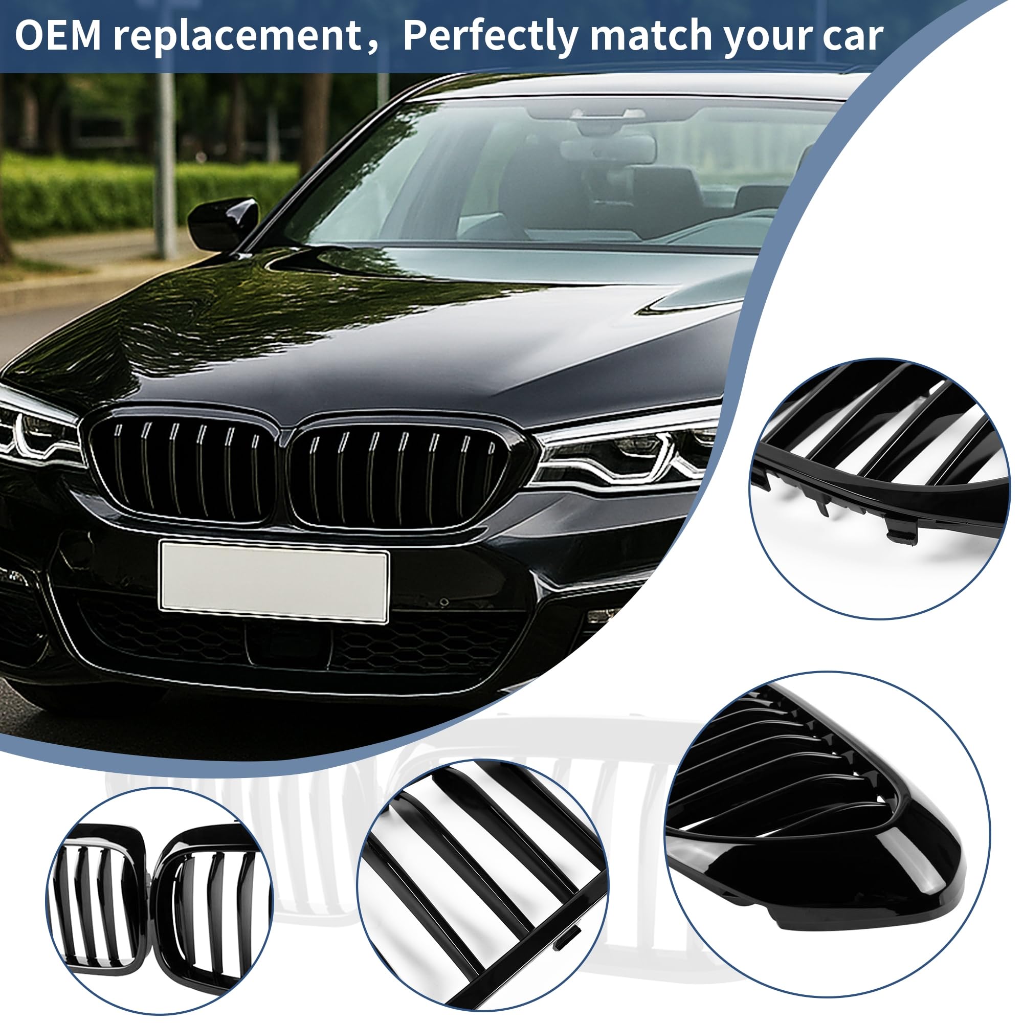 Amazon | Zealhot フロントキドニーグリル，適切BMW G30 G31 G38 5