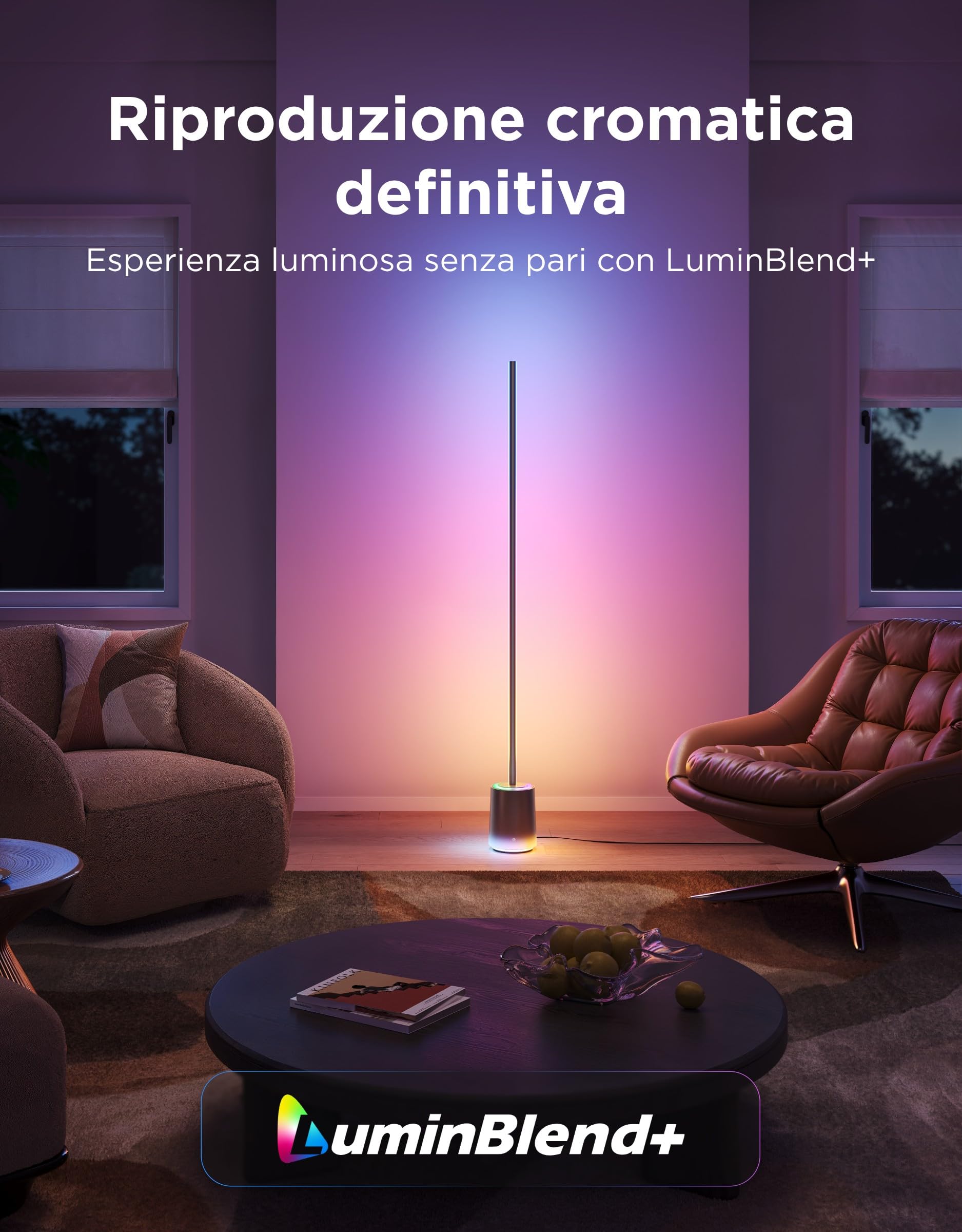 Govee Lampada da Terra 3 RGBIC, Luci LED Compatibile con Alexa e Matter, 152cm Dimmerabile 2100lm con Telecomando e APP, 100 Modalità, Lampada per Comodino, Camera da Letto e Salotto, Nero
