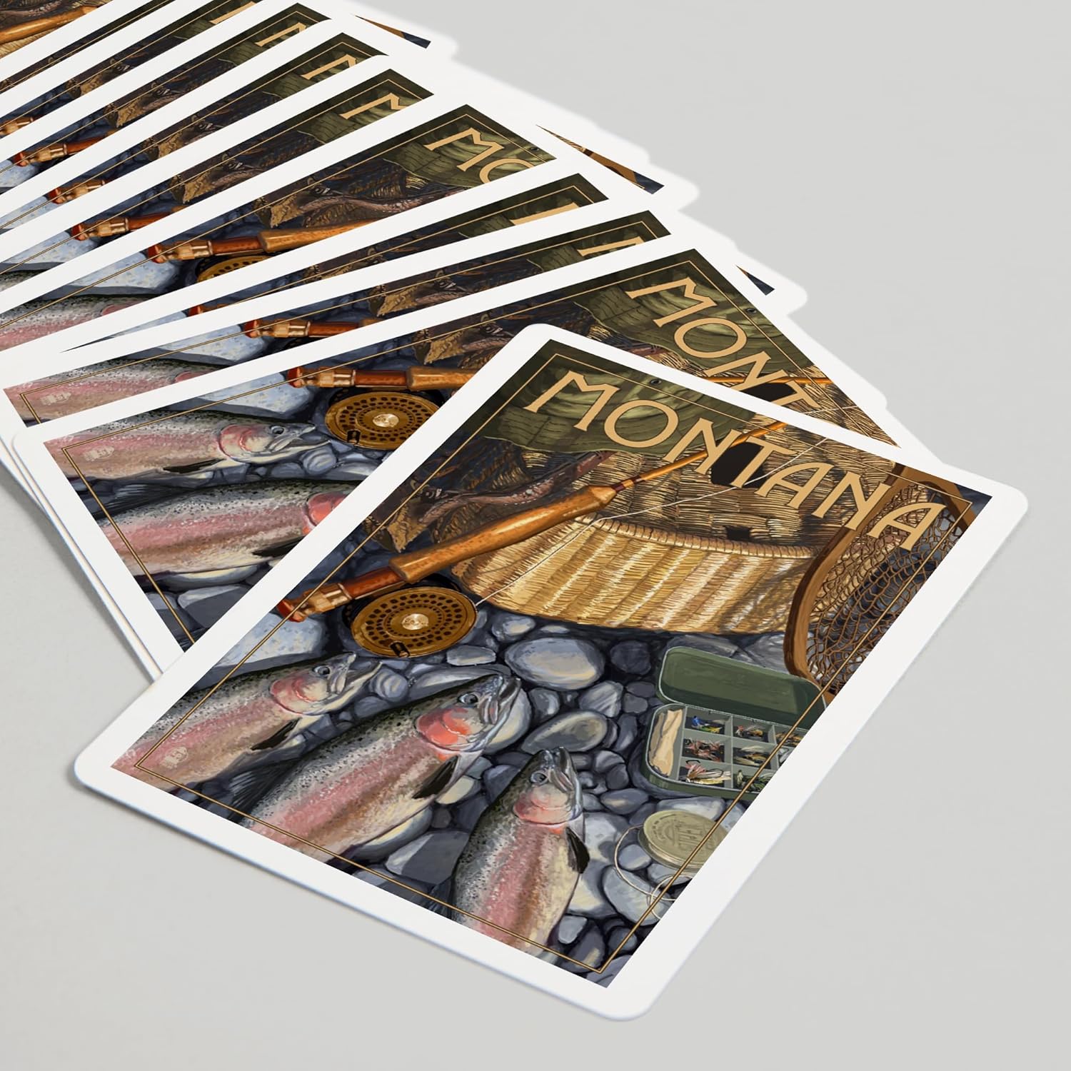 Lantern Press Montana, Fishing Still Life, 52 Playing Cards for Adults, Poker Size Card Deck