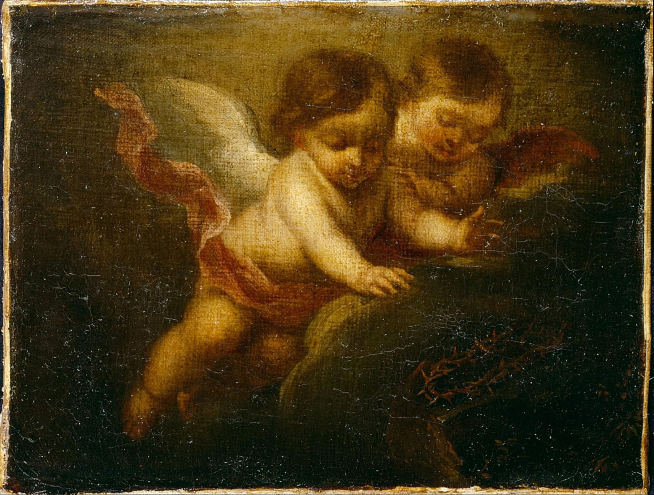 HRJUBWREE Retro Picture Art Painting Wall Poster Two Child Angels by Bartolomé Esteban Murillo Vintage Art Print for Home Decor 60x90cm