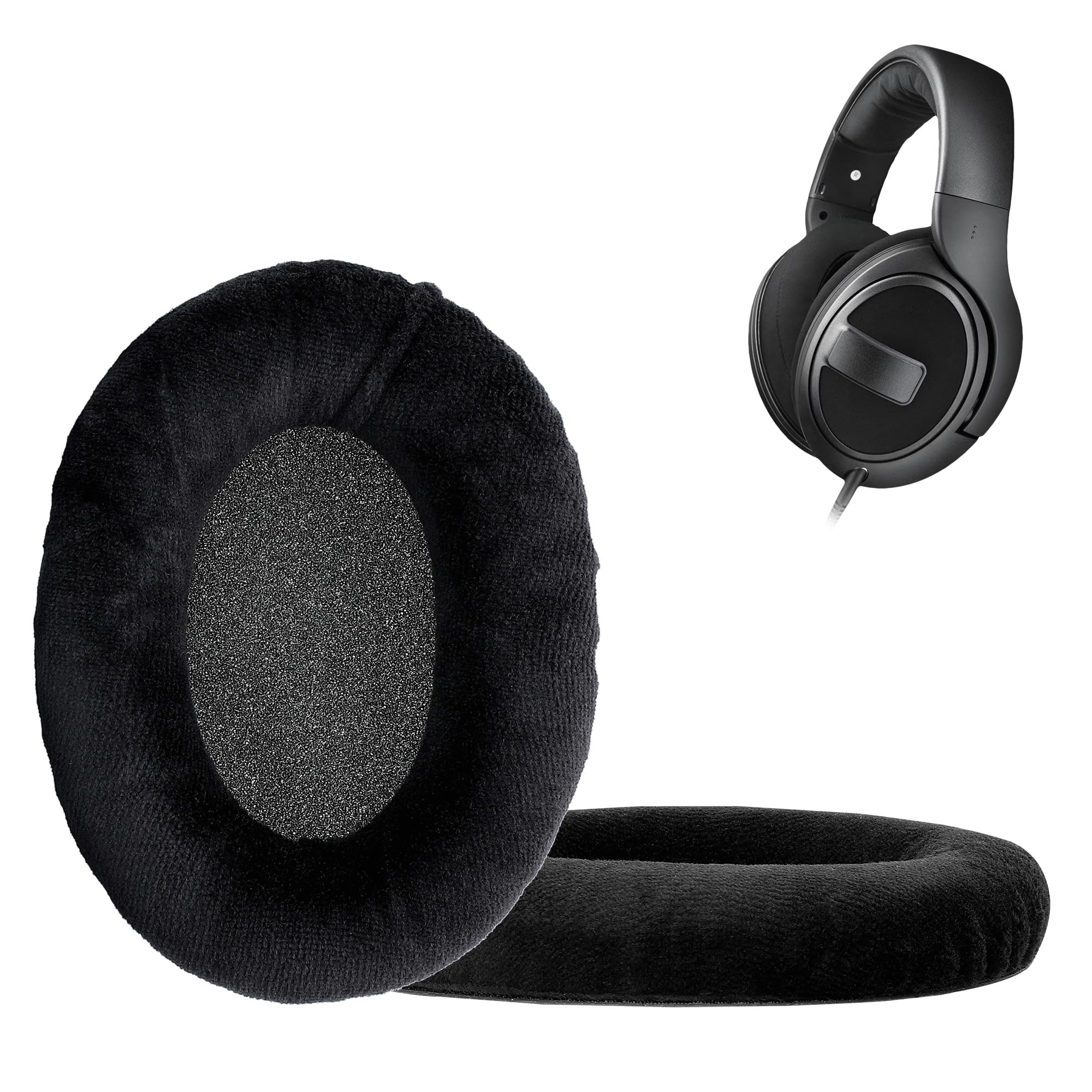 kwmobile 2x Cuscinetti auricolari compatibile con Sennheiser HD 559/569 / 599 - Cuscinetti di ricambio per cuffie Over Ear in Velour per Headphones