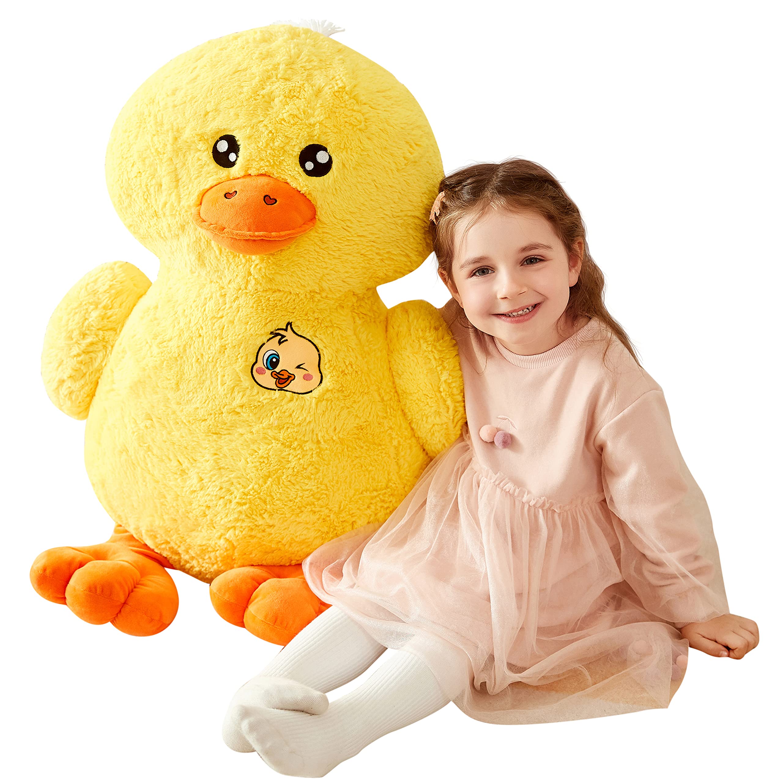 IKASA Large Duck Stuffed Animals Giant Soft Plush Toy,50cm Cute Huge Jumbo Kawaii Fluffy Plushy Big Size Duck Fat Oversized Plushie,Gifts for Kids