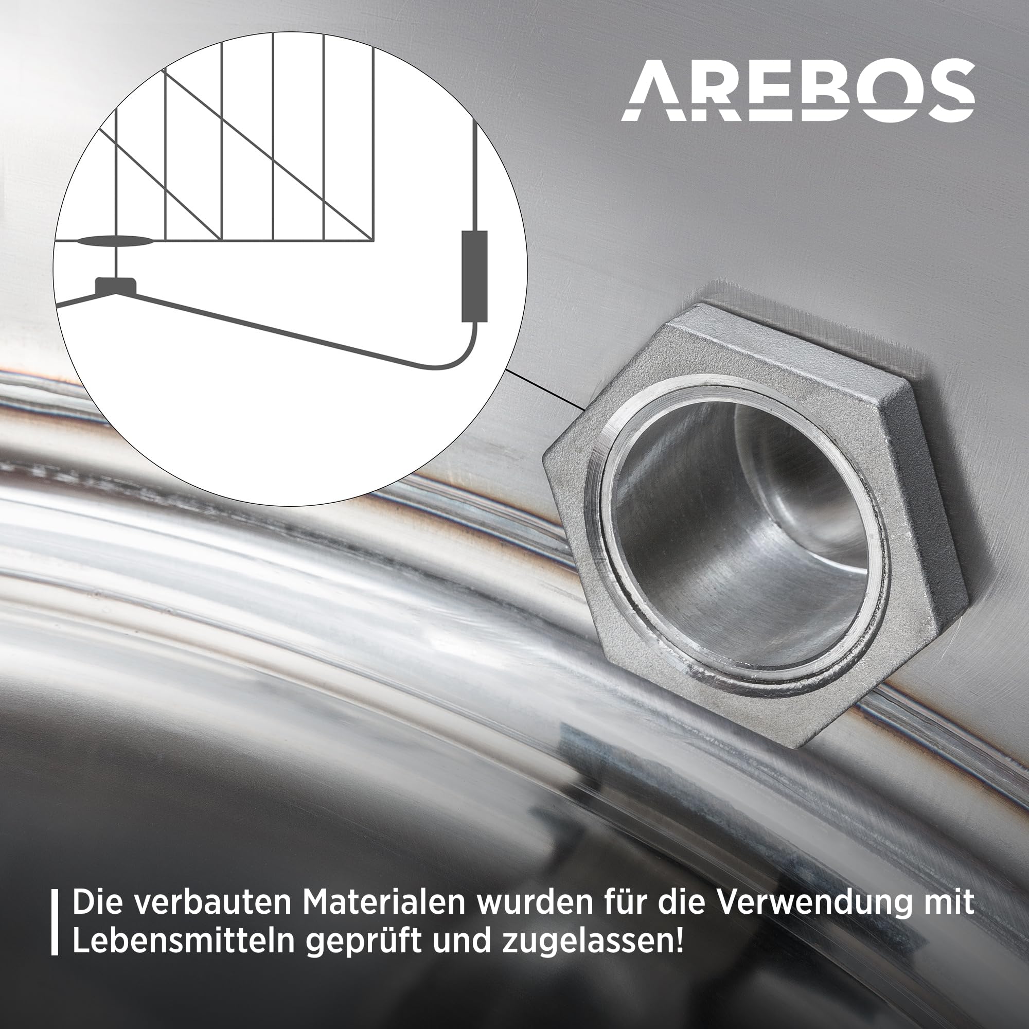 Arebos Premium Manuelle Honigschleuder | 4 Waben Rahmen | Extraktor Tangentialschleuder Edelstahl | Honigextractor mit Deckel | Imkerei und Bienenzüchter Zubehör