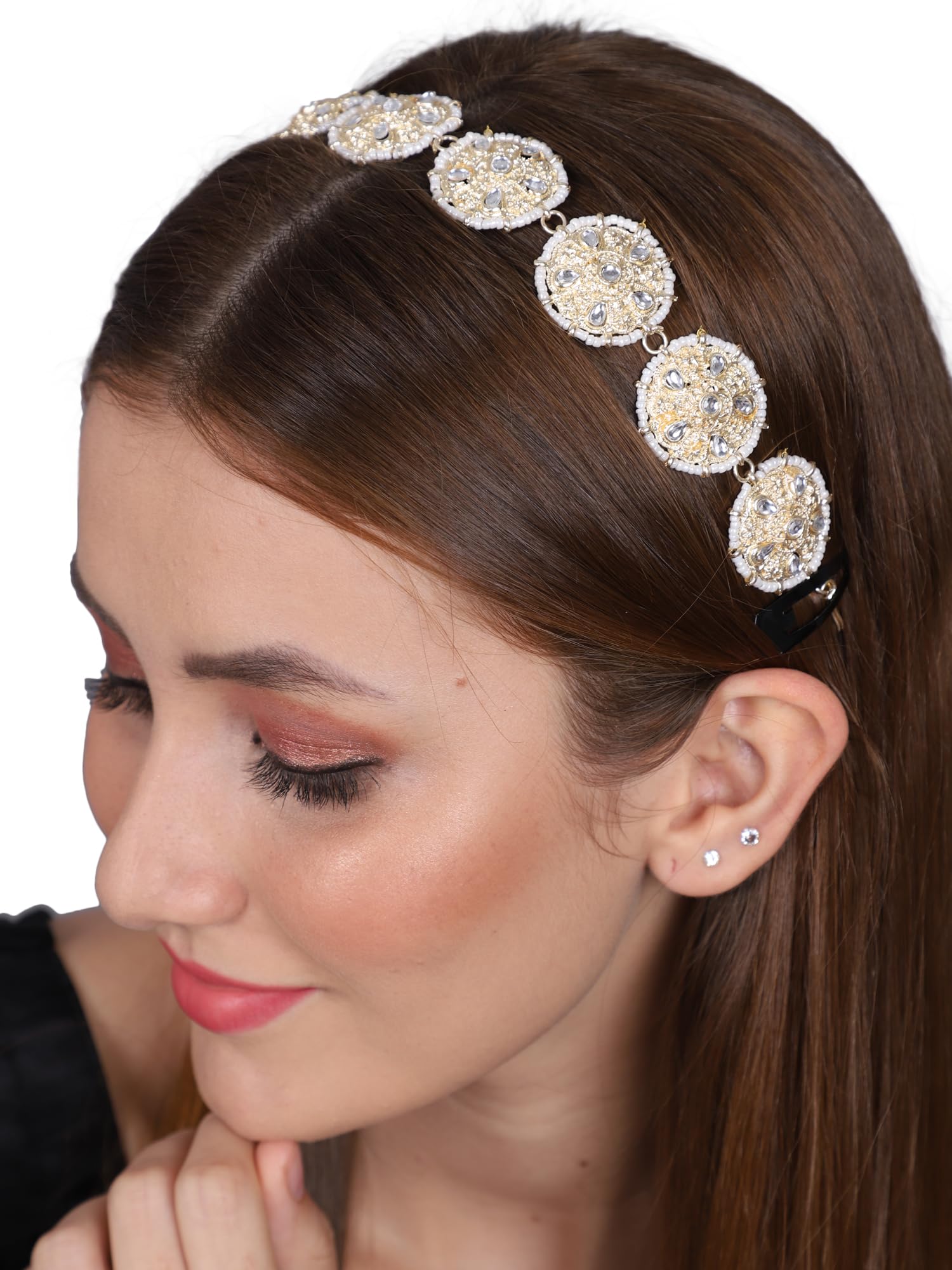 Stylish Kundan Sheeshphool Maang Tikka Mathapatti