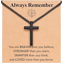 Christian Cross Necklace for Boys & Men with Joshua 19 Faith, Hope, and Blessing Gift