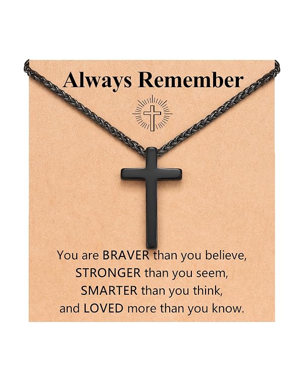 UNGENT THEM Cross Necklace for Boys Kids 8-12 Year Old Birthday Boy Gifts by UNGENT THEM - Used condition - US$13.09