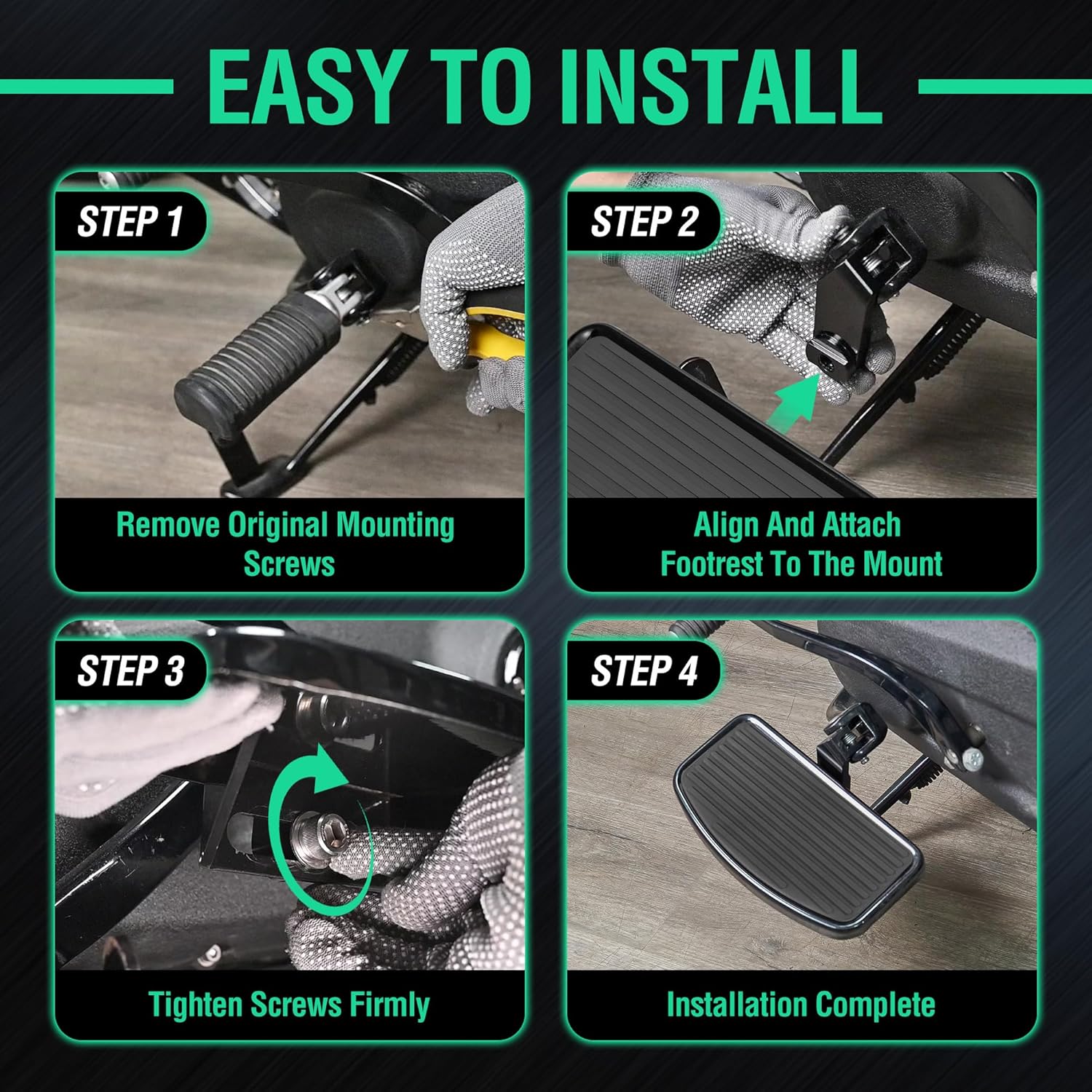 Driver Floorboards Wide Rider Footrest for Harley Softail Street bob,Low Rider,Low Rider S 2018+ Models Accessories (Vertical Stripes, Black)