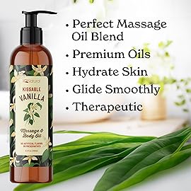 Fractionated Coconut Oil for Skin, Edible Massage Oils for Date Night, Oil for Massage Therapy, BodyOil for Intimacy, Sensual Massage, Warming Massage Oils for Date Night Heat Edible - 8oz