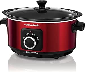 Morphy Richards Slow Cooker Sear and Stew 460014 3.5L Red Slowcooker