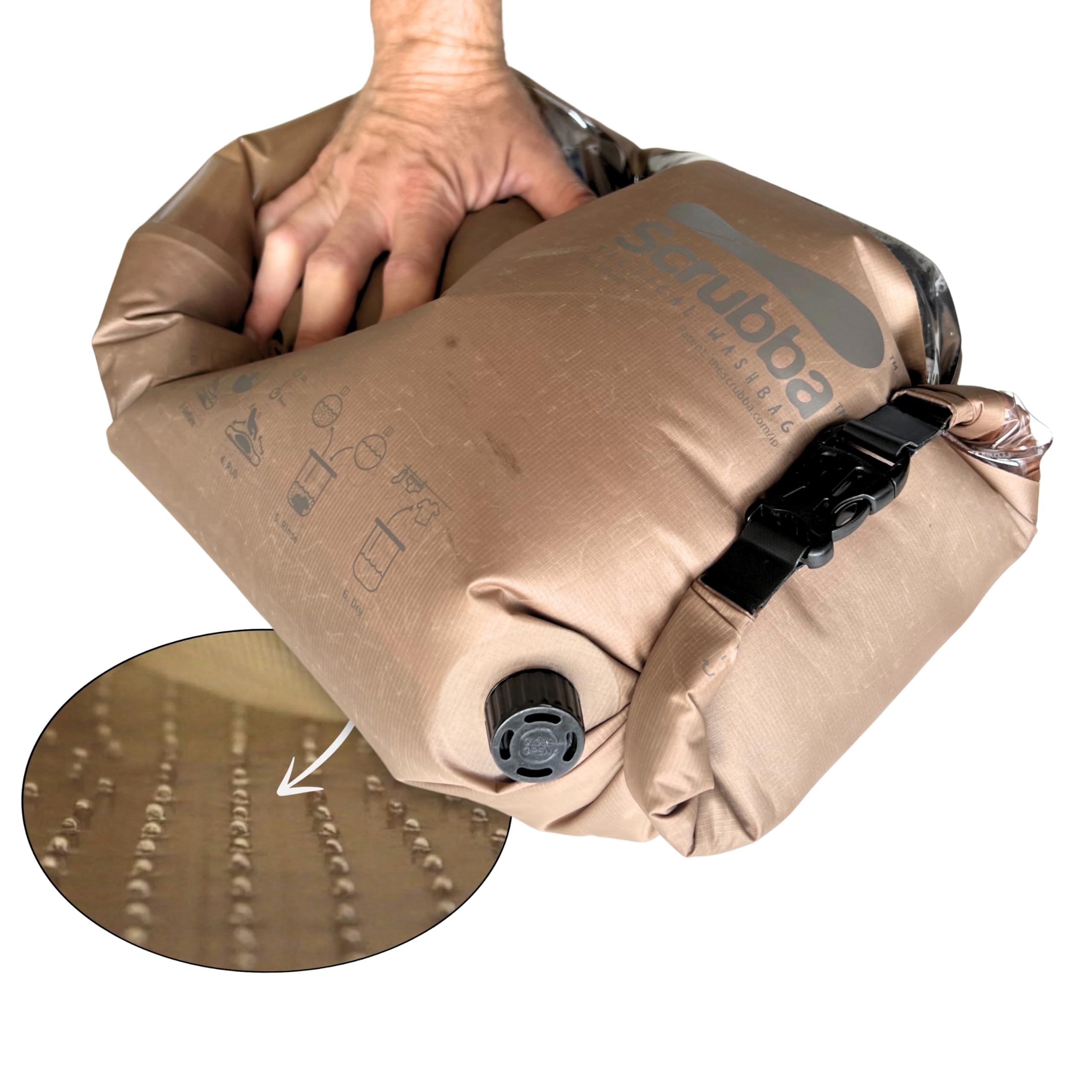Scrubba TACTICAL Waschbeutel – Tragbare Waschmaschine für Reisen, Outdoor, Camping, Kleidung – 160g
