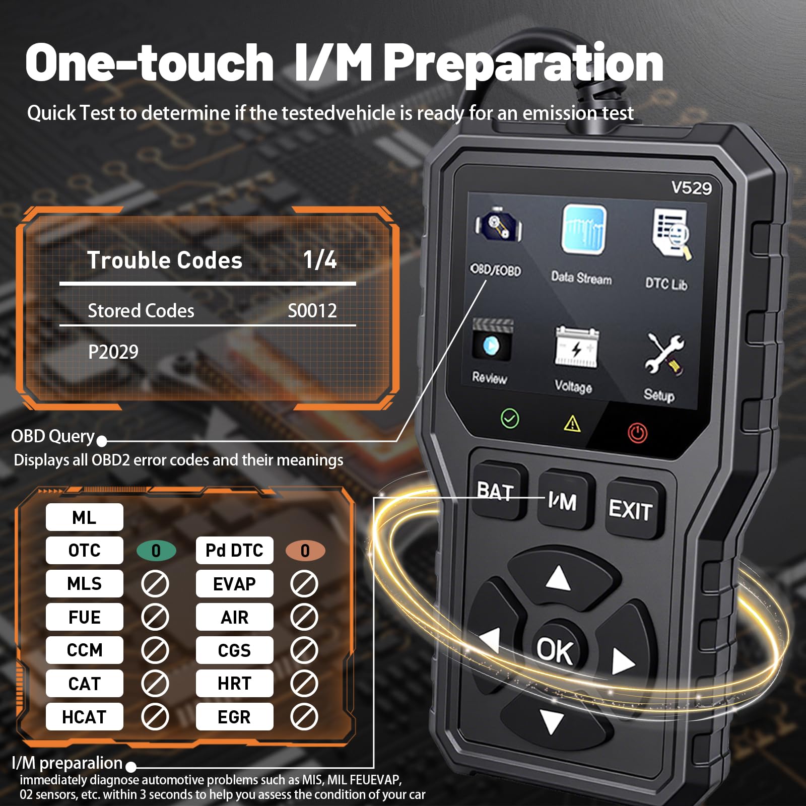 OBD2 Auto Diagnostica OBD2 Diagnosi Scanner,Diagnosi Auto Professionale in Italiano,Lettore Errore Motore Auto con Funzioni-OBD2 per Audi BMW Tutti i Veicoli