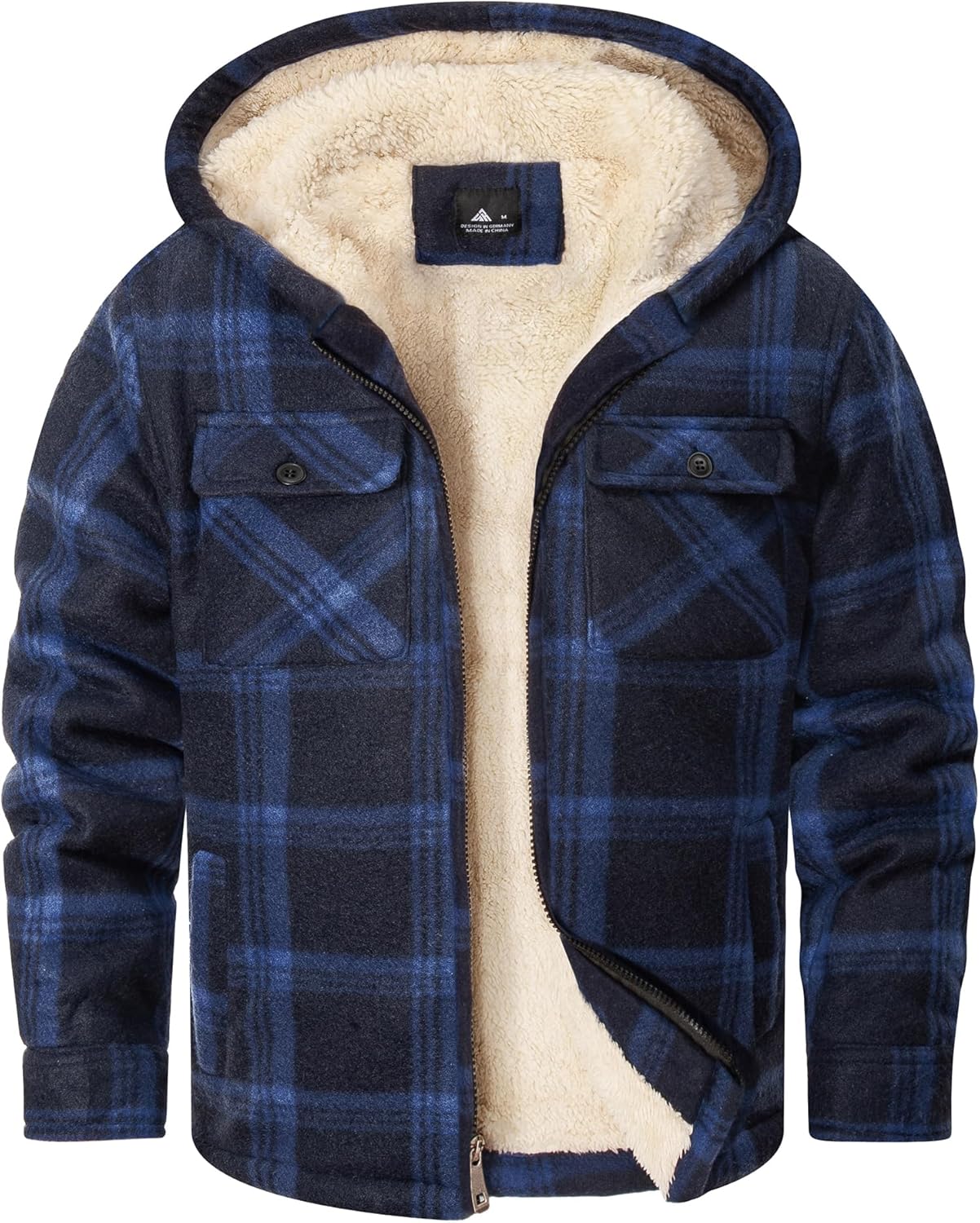 GEEK LIGHTING Boys Flannel Jacket Sherpa Lined Hoodies Zip Up Fleece Plaid Shirt Jackets Winter Outdoor Coat Warm
