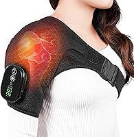 Vista 1 de Almohadilla térmica y masajeador de hombro inalámbrico, envoltura de soporte térmico eléctrico para hombro, almohadillas térmicas para manguito