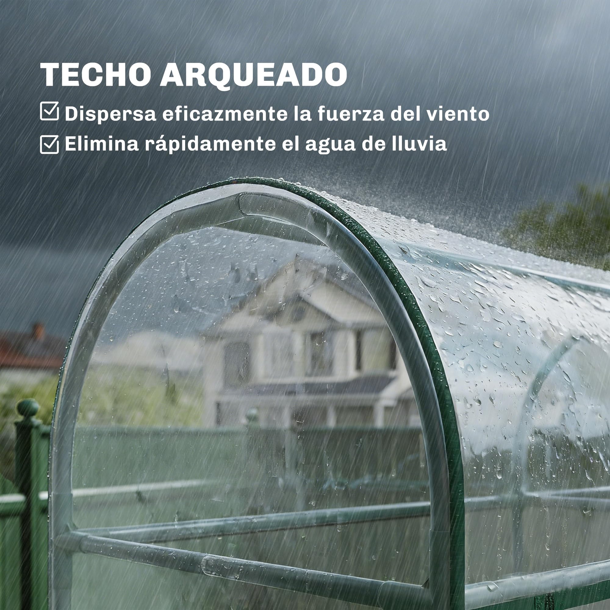 Outsunny Invernadero Pequeño de 3 Niveles, Invernadero de Exterior con 2 Puertas Enrollables, Marco de Acero y Cubierta de Plástico Anti-UV para Cultivar Plantas, Flores, 143x46x164 cm, Transparente