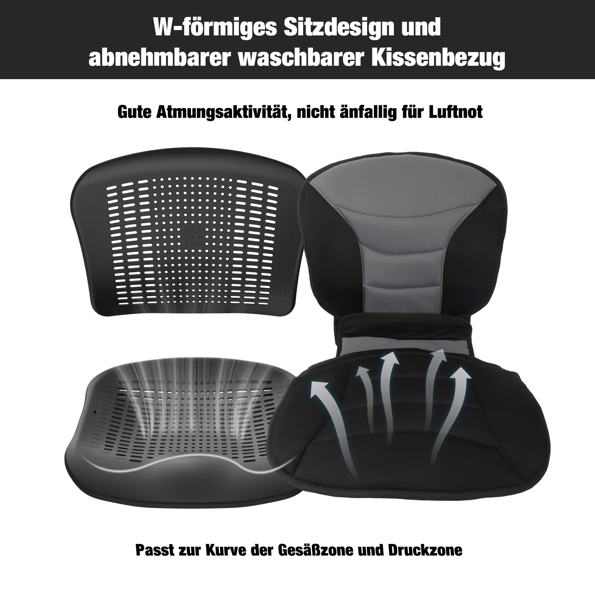 Rollstuhl Faltbar Leicht für Erwachsene und Senioren, Tragbarer Reisestuhl mit Abnehmbarem Polster und 12-Zoll-Rädern, Ergonomischer Rollstuhl, Höhenverstellbar, für Jedes Gelände Geeignet