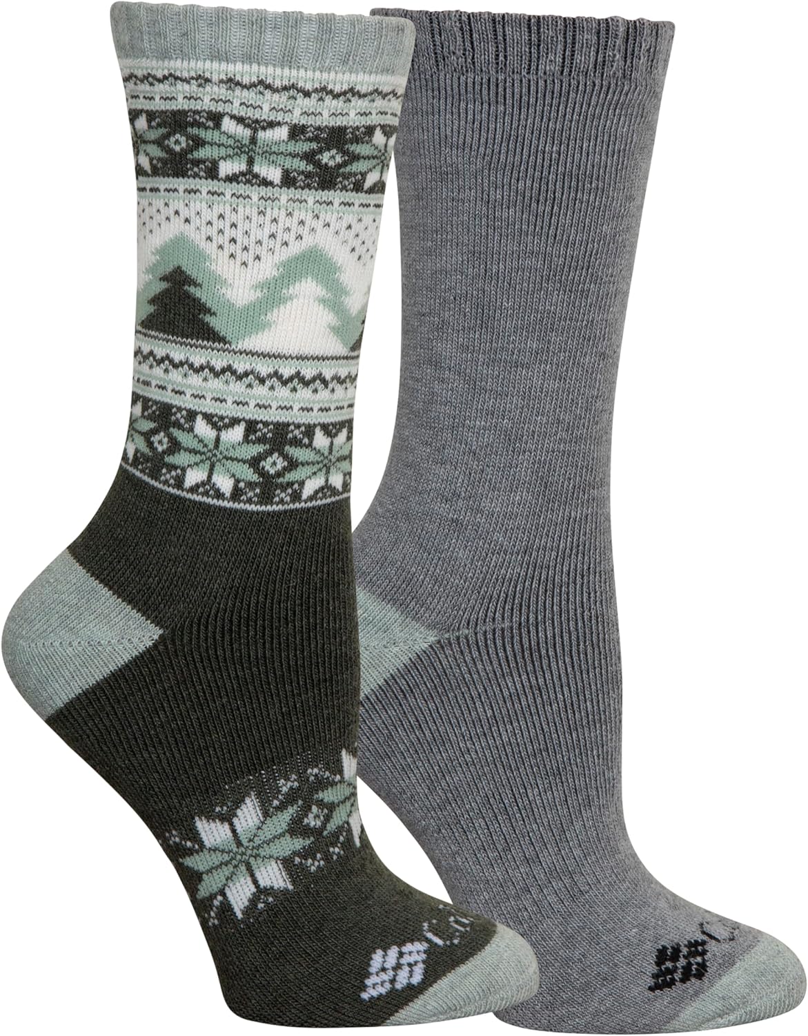 Columbia Enchanted Forest Wool Crew, St.Green/Char, One Size, 2 Pair