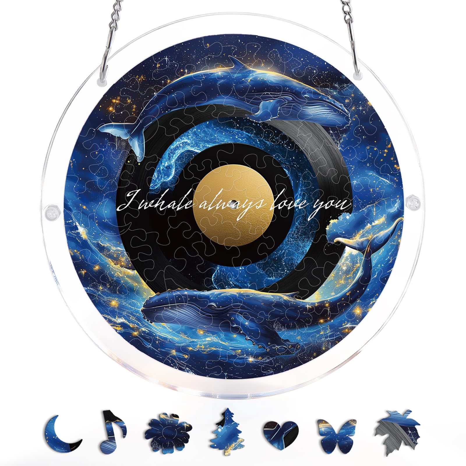 Acrylic Puzzle Window Hanging, Colorful Starry Moon Cat Sun Catchers Panel SunCatchers 83 Pieces Puzzles Decor for Birthday Women, Men, Wife, Aunt, and Mom 7.36 in — view 11