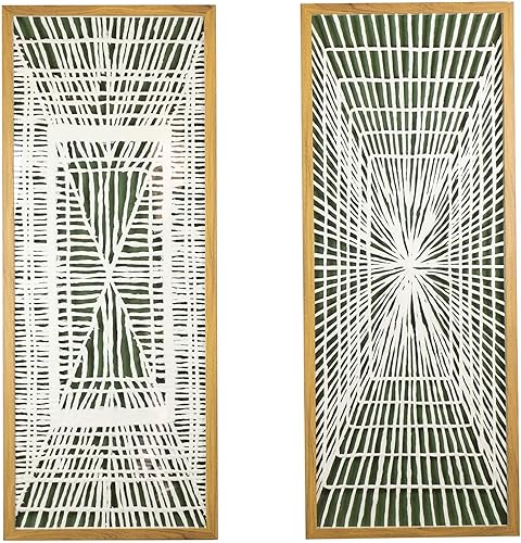 Huji Juego de decoración de pared de caja de sombra de arte abstracto de cuerda de papel - 2 piezas
