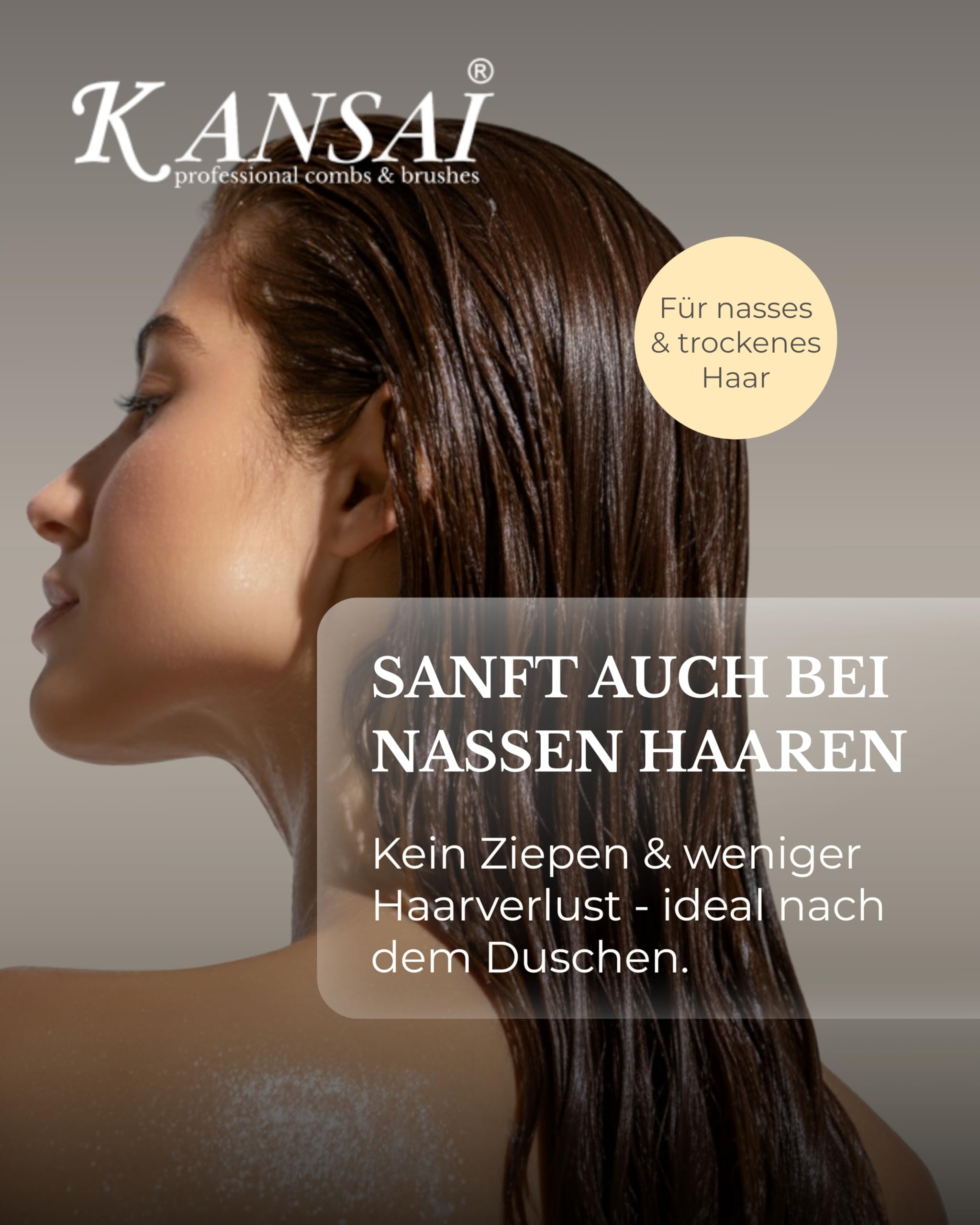 Kansai BOUNCY Brush mit flexiblen Noppenborsten I Aufsteller mit 8 Bürsten I Hochwertige Haarbürste ohne Ziepen I Perfekt für Friseursalons I Entwirrungsbürste ideal für glattes & lockiges Haar