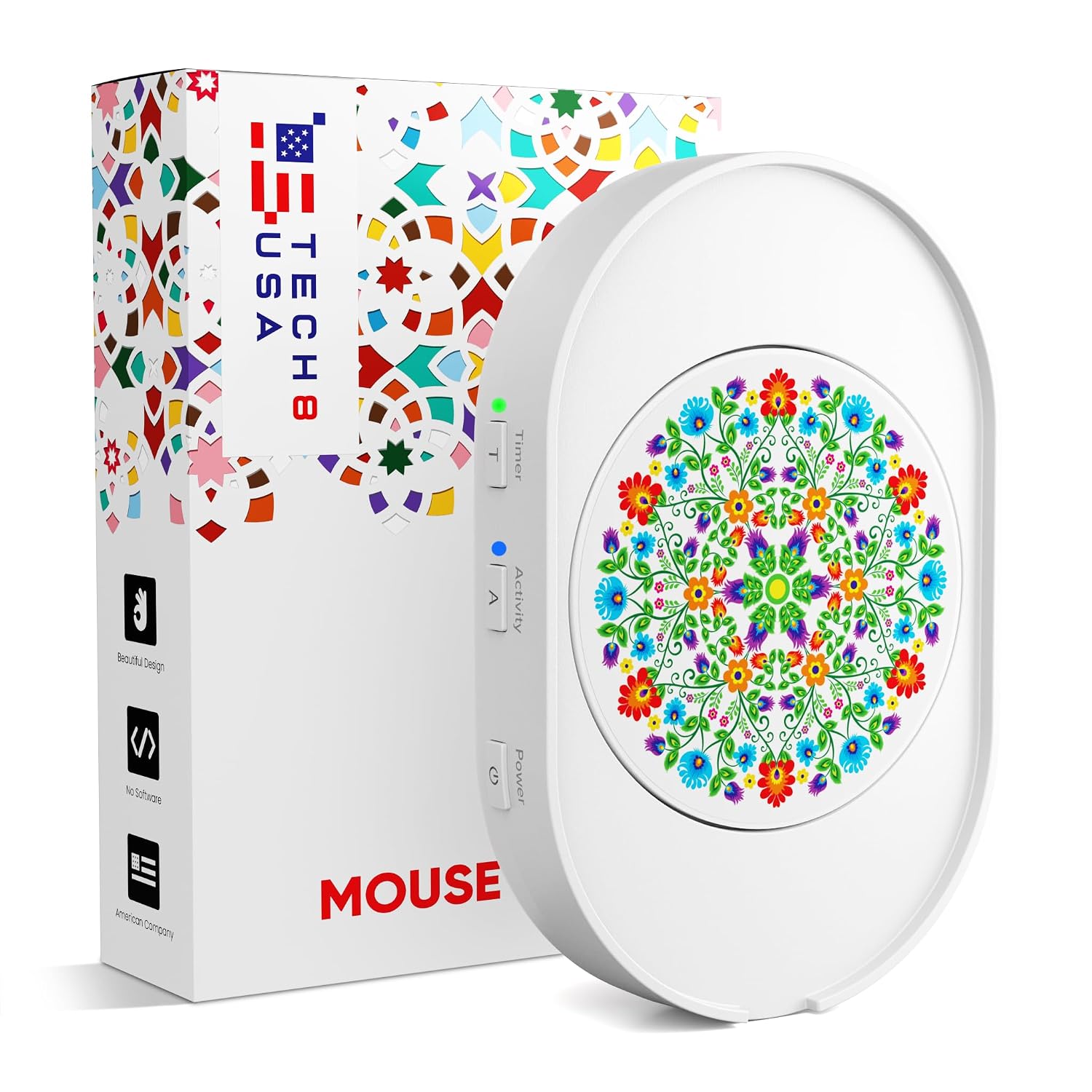 TECH8 USA Mouse Mover Device, Undetectable Mouse Jiggler for Laptops, PC, No Software, Random Movement, Patented, Designed, Engineered, Packaged in USA - 3D Hologram Alien, view 9