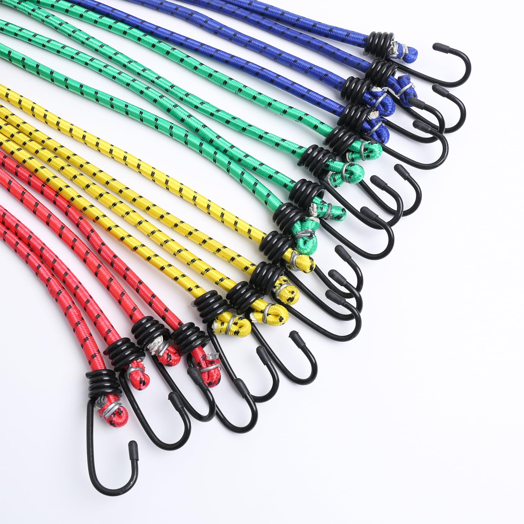 Cuerdas elásticas de colores de 40 32 24 y 16 pulgadas con ganchos para maletero