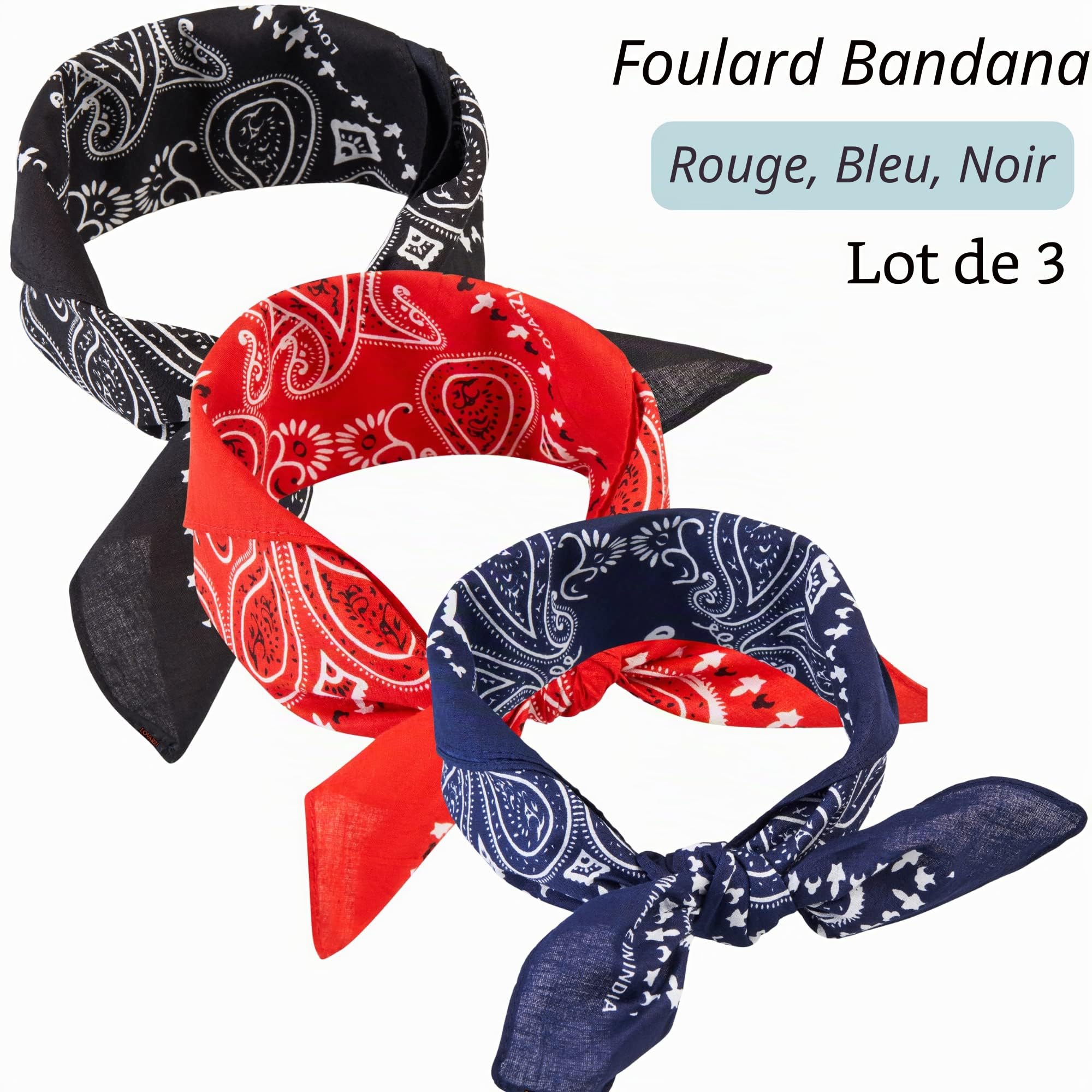 Bandana Homme et Femme - Premium Coton - Bandana Stylé - Idéal pour l'Été, l'Hiver et les Sports