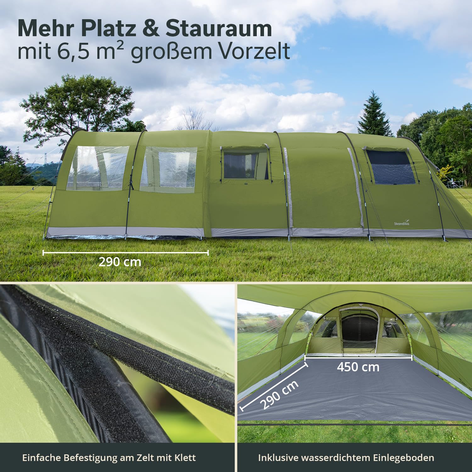 Skandika Canopy Gotland 6 - Auvent avancée Extension pour Tente Tunnel Skandika Gotland 6
