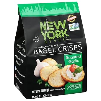 New York Style Garlic Bagel Crisps, 6 oz (Pack of 3)