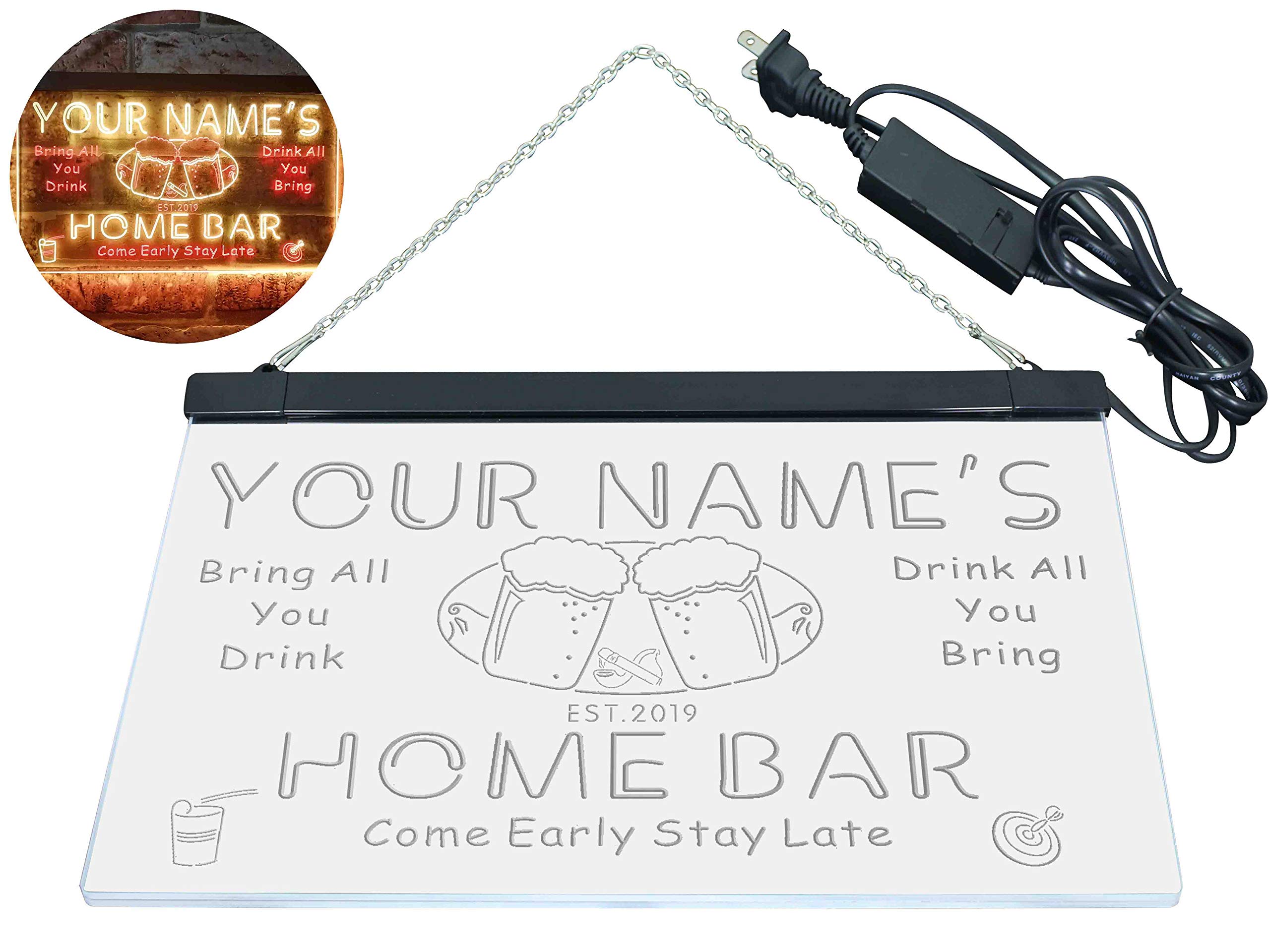 ADVPRO Personalized Your Name Est Year Theme Home Bar Beer Dual Color LED Barlicht Neonlicht Lichtwerbung Neon Sign Rot & Gelb 600 x 400mm st6s64-p2-tm-ry