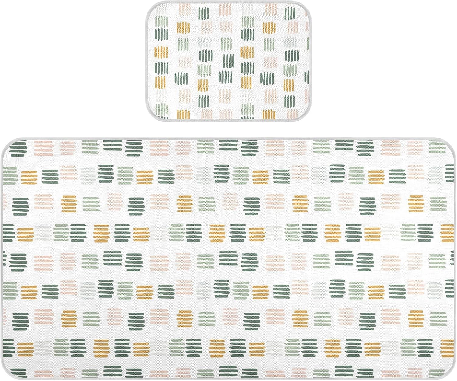 Baby Cooling Mat Abstract Brush Strokes Ice Silk Breathable Mesh Summer Crib Mattress Pad with Pillowcase, Soft Cooling Sleeping Surface for Infant & Toddler, 52"x28"