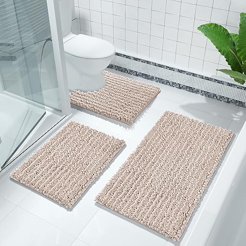 Miniatura 212 de Yimobra - Tapete de baño largo de felpilla, grande de 55.1 x 24 pulgadas, microfibra gruesa, absorbente, extrasuave, antideslizante, peludo, lavable